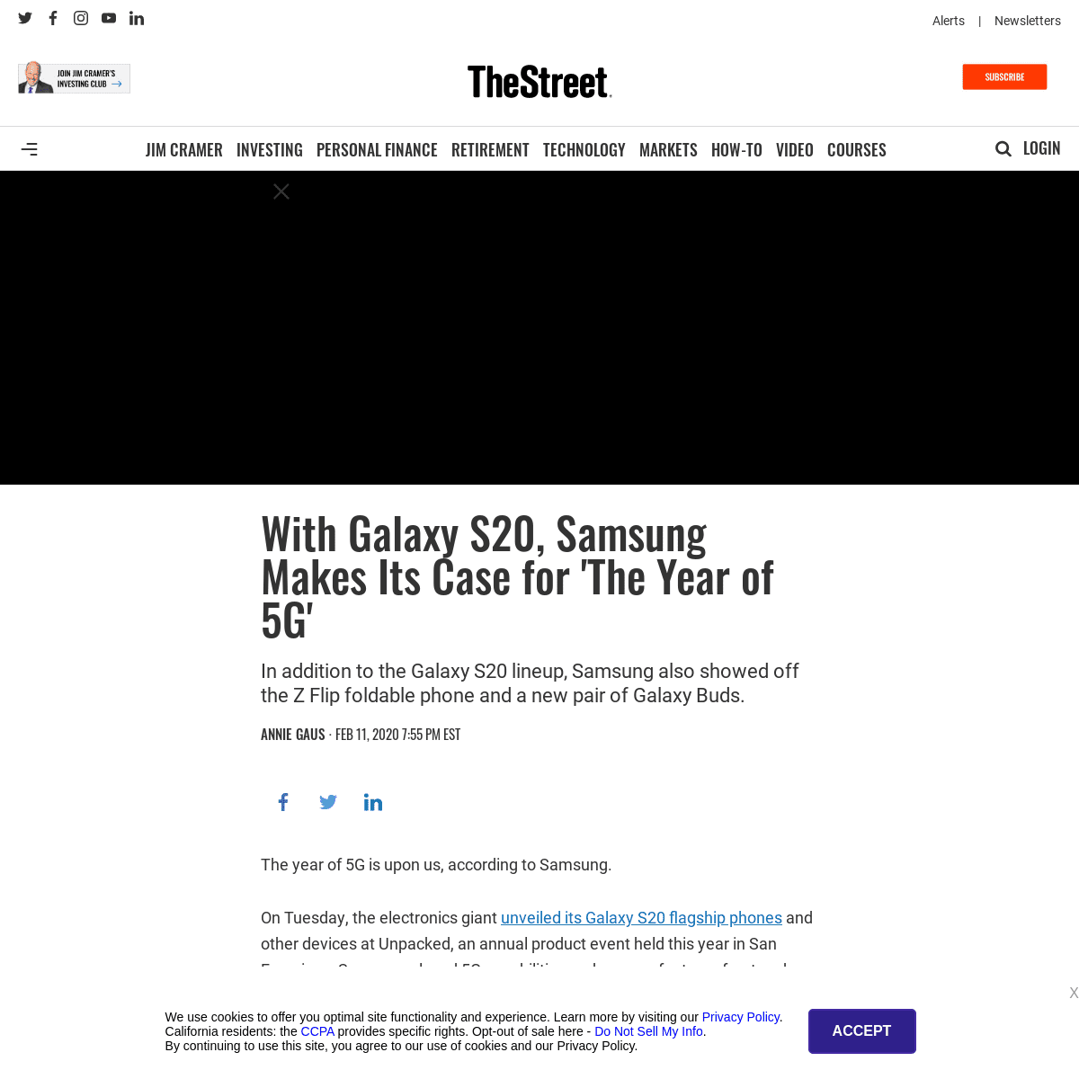 A complete backup of www.thestreet.com/investing/with-galaxy-s20-samsung-makes-its-case-for-the-year-of-5g