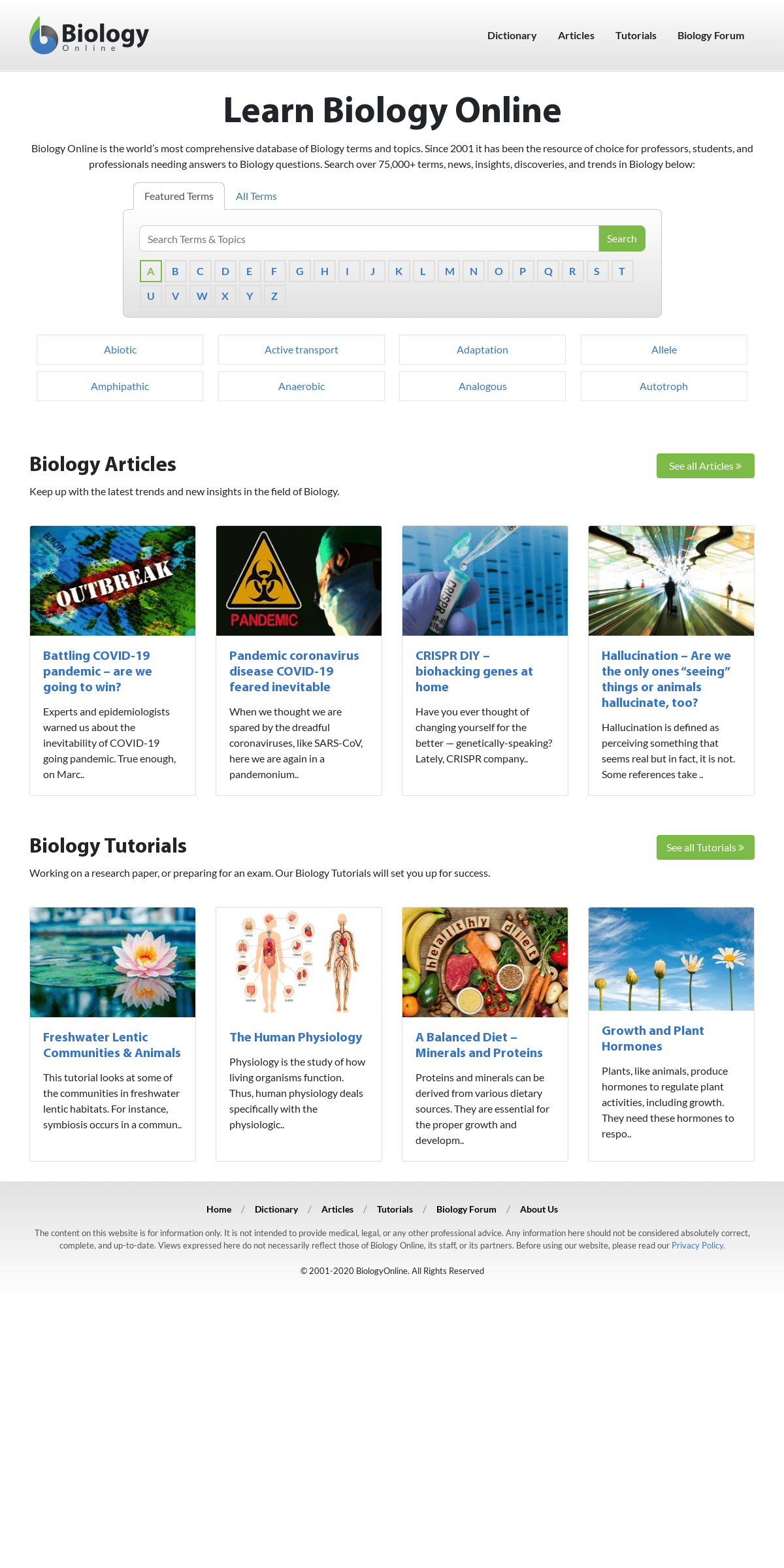 A complete backup of biologyonline.com