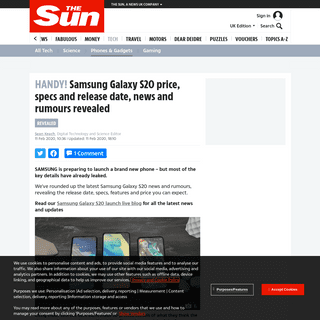A complete backup of www.thesun.co.uk/tech/10937428/samsung-galaxy-s20-release-date-specs-price-news-rumours/