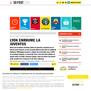 Lyon enrhume la Juventus - C1 - 8es - Lyon-Juventus (1-0) - SOFOOT.com