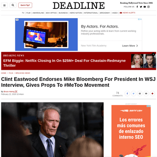 A complete backup of deadline.com/2020/02/clint-eastwood-endorses-mike-bloomberg-for-president-wsj-1202866163/