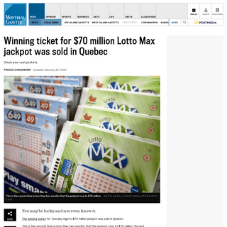 A complete backup of montrealgazette.com/news/local-news/winning-ticket-for-70-million-lotto-max-jackpot-was-sold-in-quebec