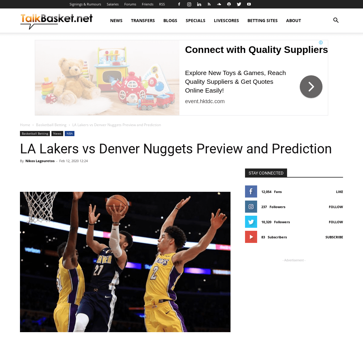 LA Lakers vs Denver Nuggets Preview and Prediction - TalkBasket.net