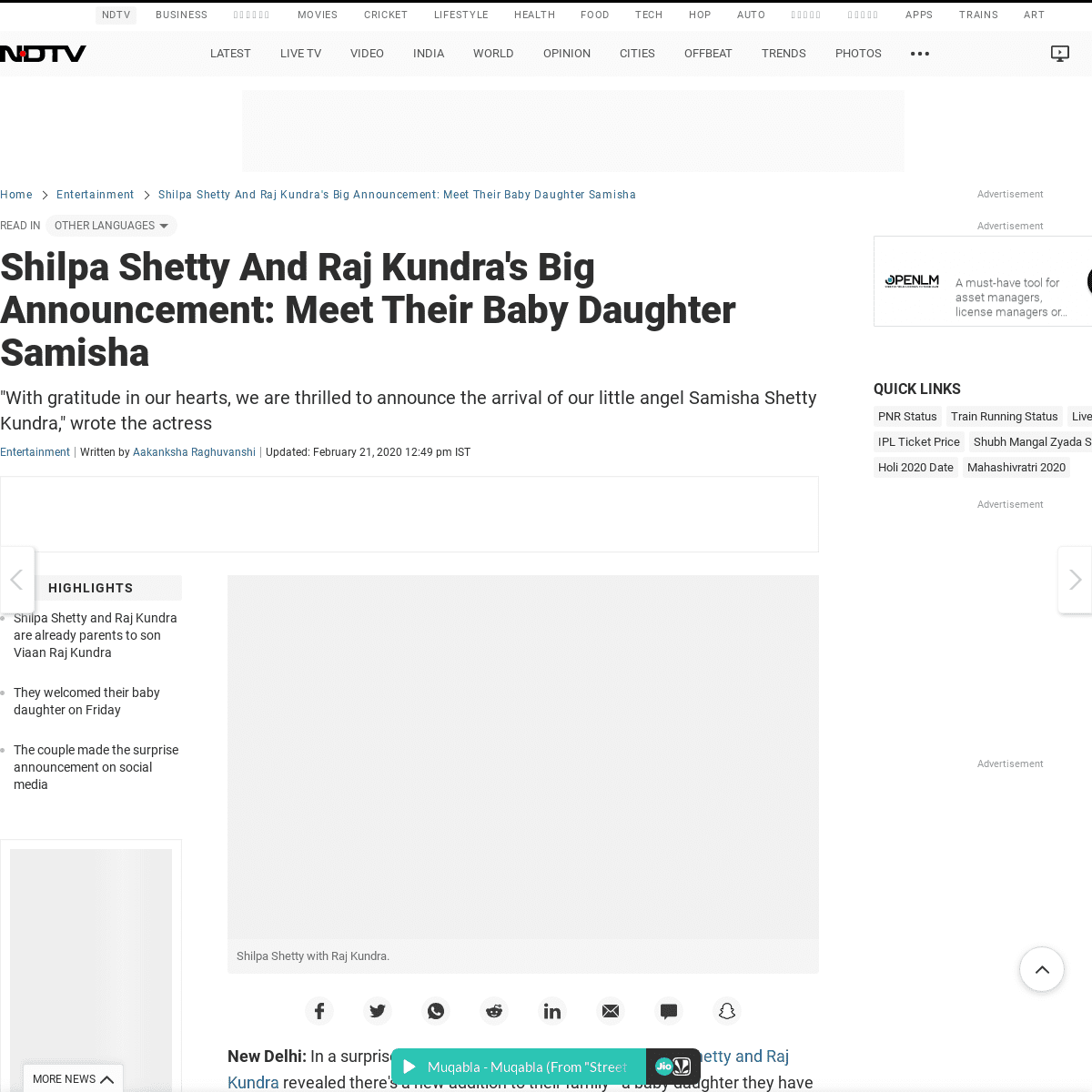 A complete backup of www.ndtv.com/entertainment/shilpa-shetty-and-raj-kundras-big-announcement-meet-their-baby-daughter-samisha-