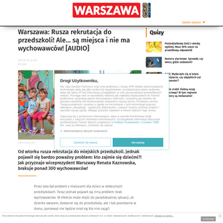 Warszawa- Rusza rekrutacja do przedszkoli! Ale... sÄ… miejsca i nie ma wychowawcÃ³w! [AUDIO] - Super Express