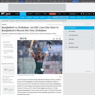 A complete backup of sports.ndtv.com/cricket/bangladesh-vs-zimbabwe-1st-odi-liton-das-stars-in-bangladeshs-record-win-over-zimba
