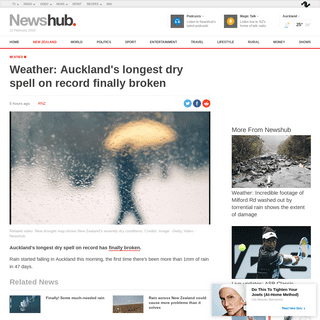 A complete backup of www.newshub.co.nz/home/new-zealand/2020/02/weather-auckland-s-longest-dry-spell-on-record-finally-broken.ht