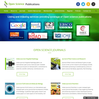 Open Science Journals India - Indian Open Access Journal