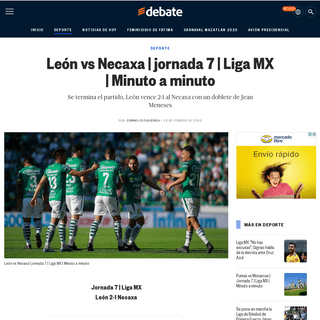 A complete backup of www.debate.com.mx/deportes/Leon-vs-Necaxa--jornada-7--Liga-MX--Minuto-a-minuto-20200222-0183.html