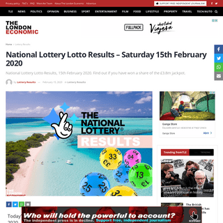 A complete backup of www.thelondoneconomic.com/lottery-results/national-lottery-lotto-results-saturday-15th-february-2020/15/02/