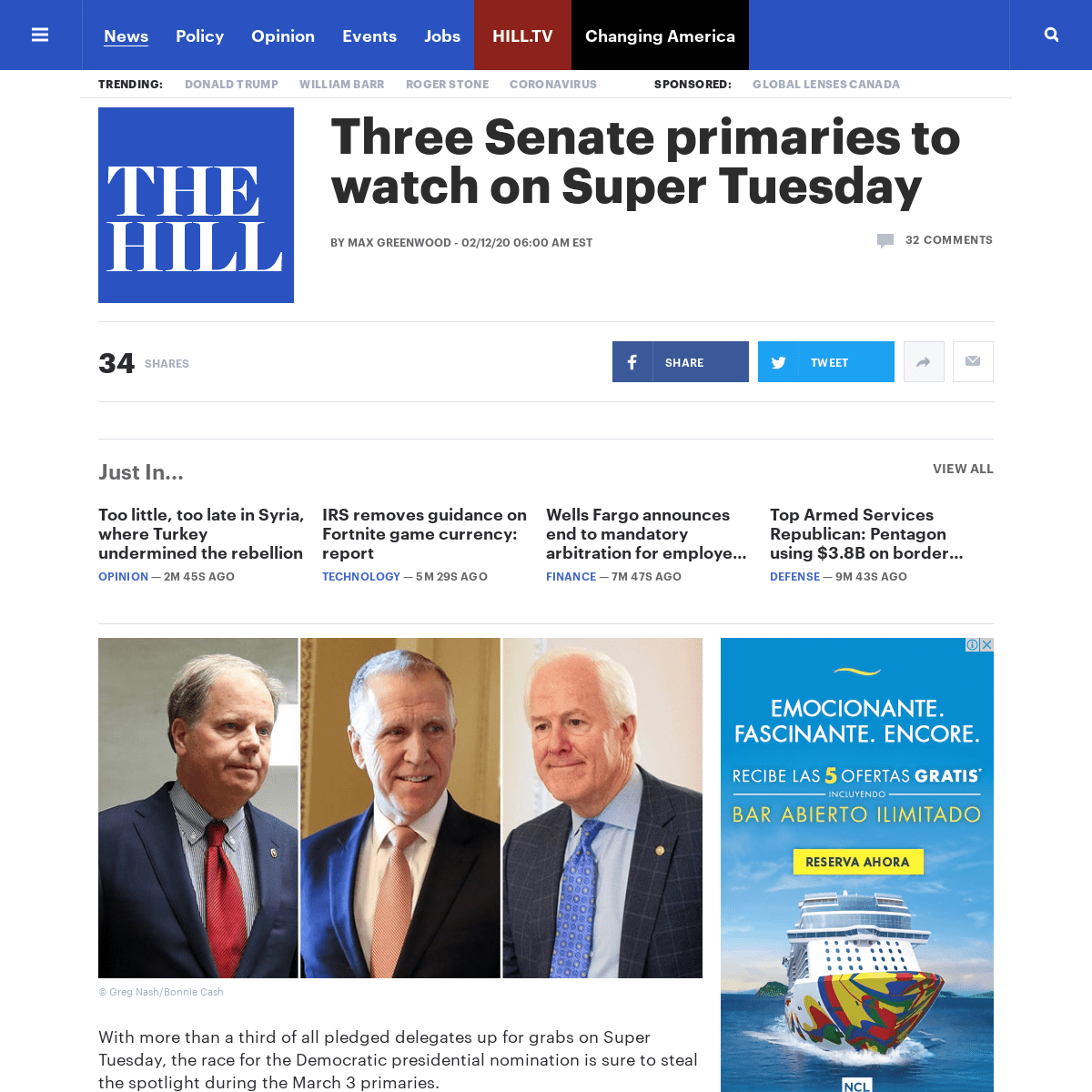 A complete backup of thehill.com/homenews/campaign/482669-three-senate-primaries-to-watch-on-super-tuesday