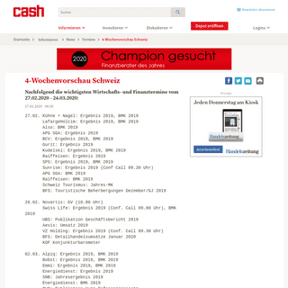 A complete backup of www.cash.ch/news/wirtschaftstermine/4-wochenvorschau-schweiz-1487163