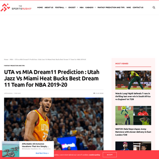 UTA vs MIA Dream11 Prediction - Utah Jazz Vs Miami Heat Bucks Best Dream 11 Team for NBA 2019-20 - The SportsRush