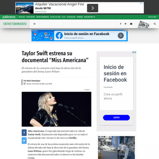 Taylor Swift estrena su documental â€œMiss Americanaâ€ - Publimetro MÃ©xico