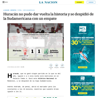 A complete backup of www.lanacion.com.ar/deportes/futbol/huracan-atletico-nacional-copa-sudamericana-nid2335315