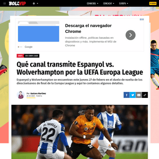A complete backup of bolavip.com/europa/Que-canal-transmite-Espanyol-vs.-Wolverhampton-por-la-UEFA-Europa-League-F22-20200226-01