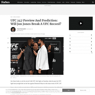A complete backup of www.forbes.com/sites/trentreinsmith/2020/02/07/ufc-247-preview-and-prediction-will-jon-jones-break-a-ufc-re
