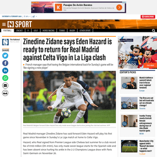 A complete backup of www.thenational.ae/sport/football/zinedine-zidane-says-eden-hazard-is-ready-to-return-for-real-madrid-again