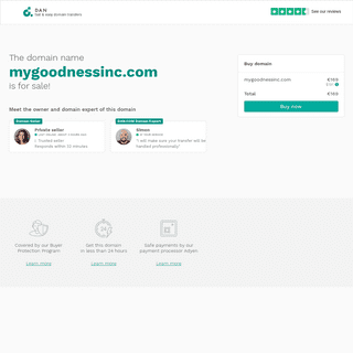 The domain name mygoodnessinc.com is for sale