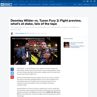 A complete backup of www.cbssports.com/boxing/news/deontay-wilder-vs-tyson-fury-2-fight-preview-whats-at-stake-tale-of-the-tape/