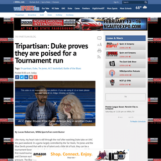 A complete backup of www.wralsportsfan.com/tripartisan-duke-proves-they-are-poised-for-a-tournament-run/18945236/