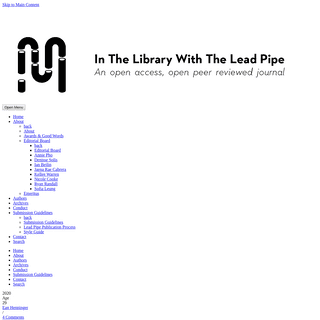 A complete backup of inthelibrarywiththeleadpipe.org