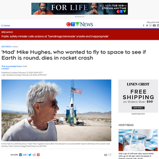 A complete backup of www.ctvnews.ca/sci-tech/mad-mike-hughes-who-wanted-to-fly-to-space-to-see-if-earth-is-round-dies-in-rocket-