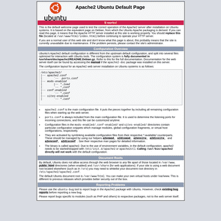 Apache2 Ubuntu Default Page- It works