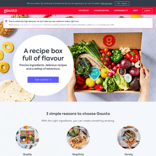 Recipe Boxes - Get Fresh Food & Recipes Delivered - Gousto