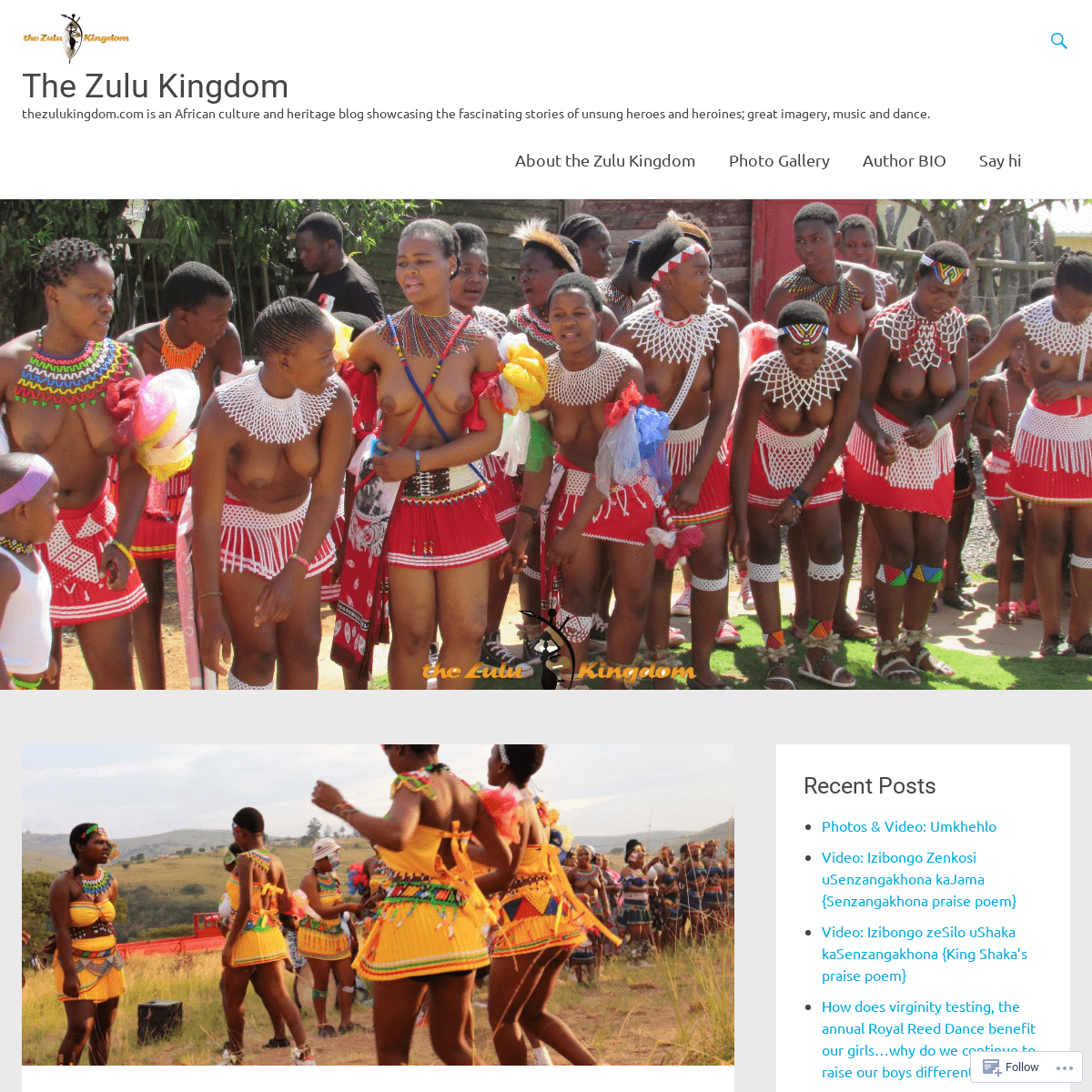 The Zulu Kingdom â€“ thezulukingdom.com is an African culture and heritage blog showcasing the fascinating stories of unsung her