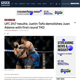 A complete backup of www.mmafighting.com/2020/2/8/21129984/ufc-247-results-justin-tafa-demolishes-juan-adams-with-first-round-tk