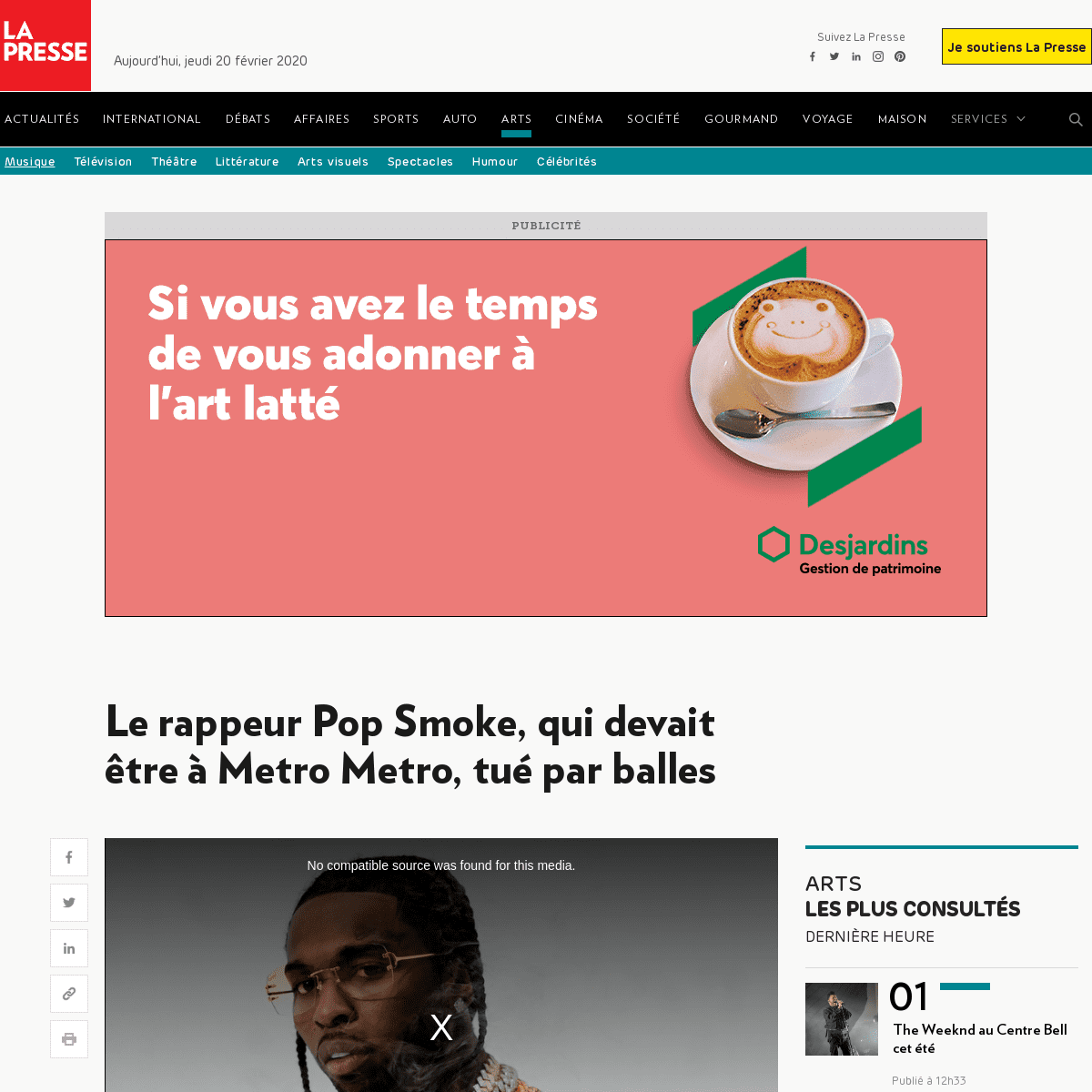 A complete backup of www.lapresse.ca/arts/musique/202002/19/01-5261553-le-rappeur-pop-smoke-qui-devait-etre-a-metro-metro-tue-pa
