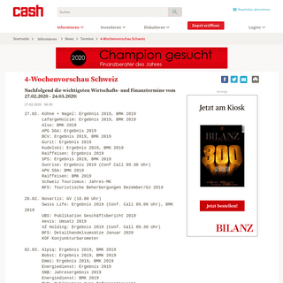 A complete backup of www.cash.ch/news/wirtschaftstermine/4-wochenvorschau-schweiz-1487163