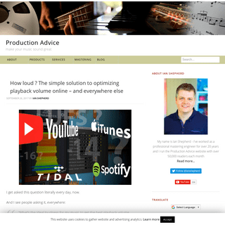 Production Advice â€“ Mastering, Mixing, Recording, Music Production - Latest blog posts - Production Advice