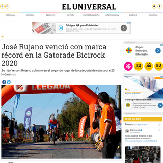 A complete backup of www.eluniversal.com/deportes/63167/jose-rujano-vencio-con-marca-record-en-la-gatorade-bicirock-2020