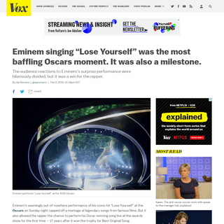 A complete backup of www.vox.com/2020/2/9/21130890/oscars-2020-eminem-lose-yourself-performance-crowd-reactions