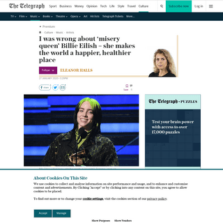 A complete backup of www.telegraph.co.uk/music/artists/wrong-billie-eilish-makes-world-happier-healthier-place/