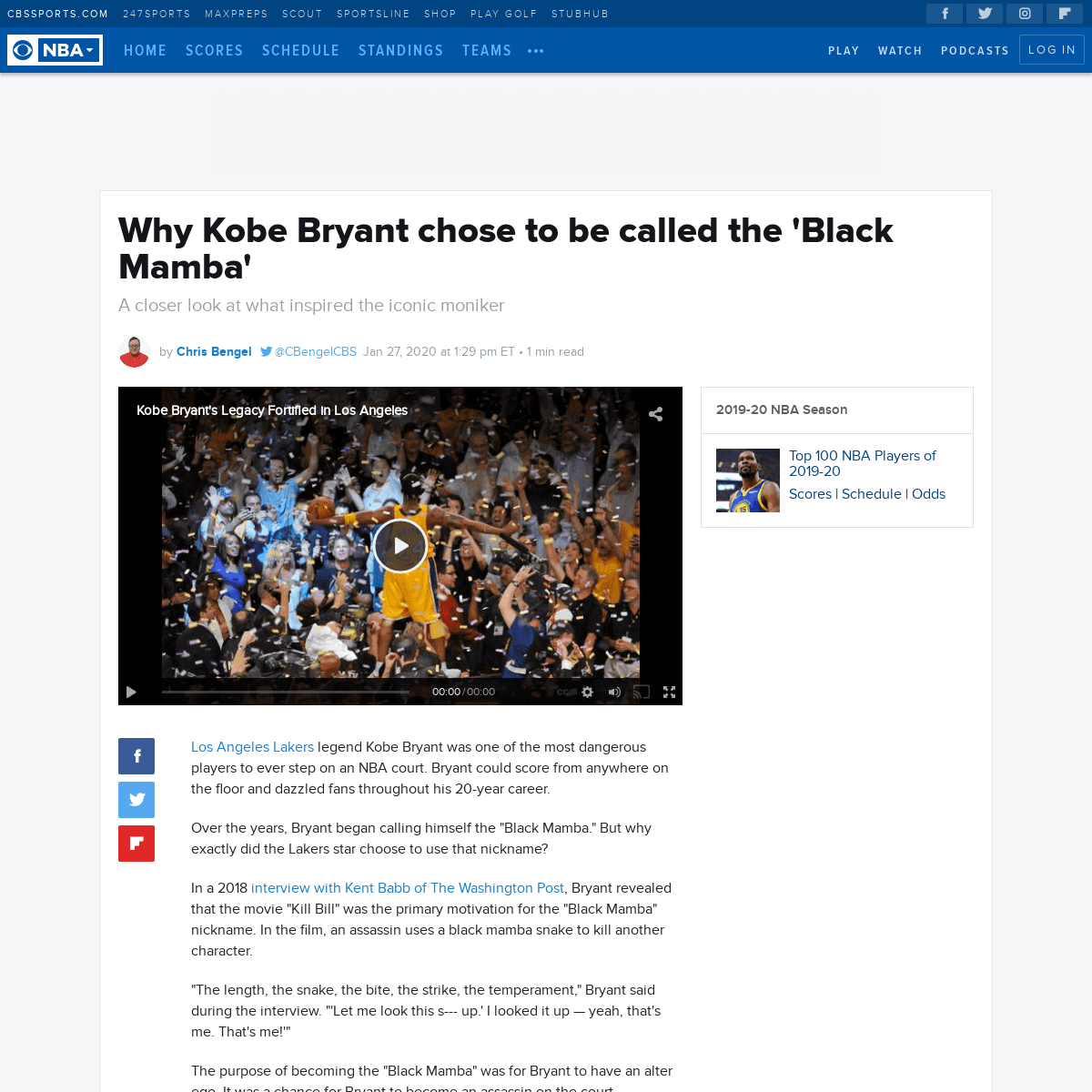 A complete backup of www.cbssports.com/nba/news/why-kobe-bryant-chose-to-be-called-the-black-mamba/