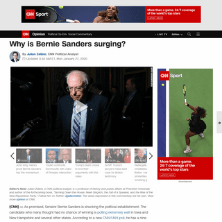 A complete backup of www.cnn.com/2020/01/27/opinions/bernie-sanders-surging-opinion-zelizer/index.html