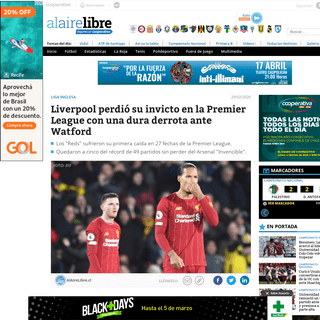 A complete backup of www.alairelibre.cl/noticias/deportes/futbol/liga-inglesa/liverpool-perdio-su-invicto-en-la-premier-league-c