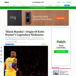 'Black Mamba'- Origin Of Kobe Bryant's Legendary Nickname - Los Angeles, CA Patch