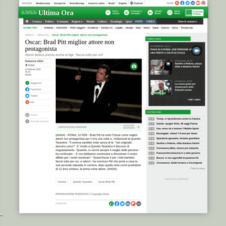 A complete backup of www.ansa.it/sito/notizie/topnews/2020/02/10/oscar-brad-pitt-miglior-attore-non-protagonista_31a2d001-e9a1-4