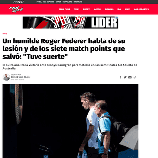Un humilde Roger Federer habla de su lesiÃ³n y de los siete match points que salvÃ³- -Tuve suerte- - RedGol