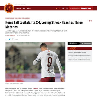 A complete backup of www.chiesaditotti.com/2020/2/15/21139271/atalanta-roma-match-review
