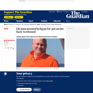 UK man arrested in Egypt for 'pat on the back' is released - World news - The Guardian