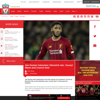 A complete backup of www.liverpoolfc.com/news/first-team/387110-joe-gomez-interview-norwich-win-luxury-mane-and-crunch-time