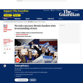 Nevada caucuses- Bernie Sanders wins in resounding victory - US news - The Guardian