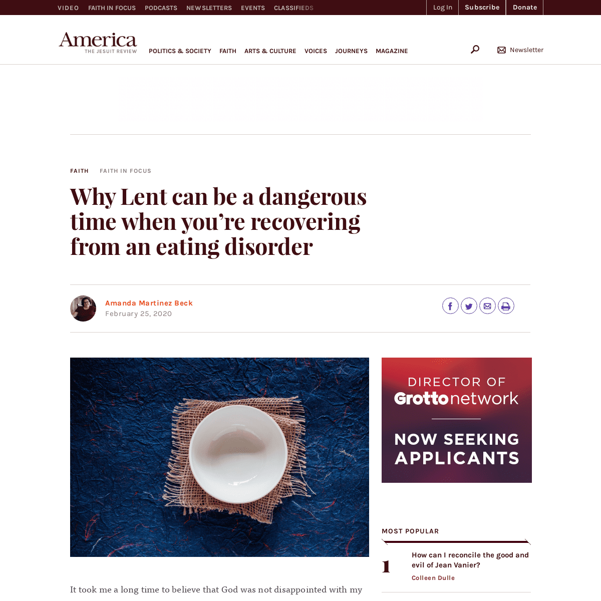 A complete backup of www.americamagazine.org/faith/2020/02/25/why-lent-can-be-dangerous-time-when-youre-recovering-eating-disord