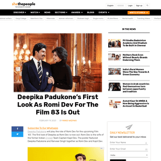 A complete backup of www.shethepeople.tv/news/deepika-padukones-first-look-as-romi-dev-for-the-film-83-is-out
