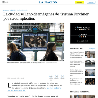 La ciudad se llenÃ³ de imÃ¡genes de Cristina Kirchner por su cumpleaÃ±os - LA NACION